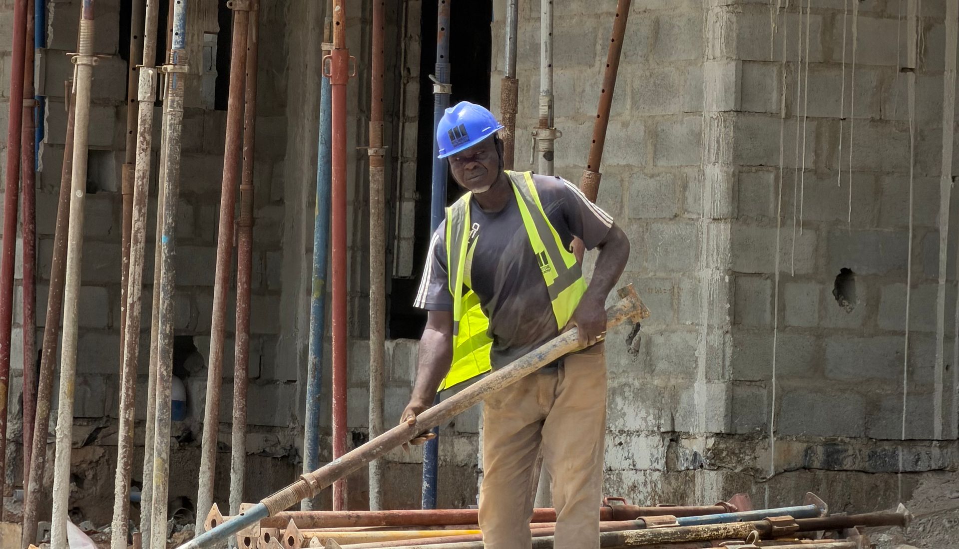 Construction worker on a job site